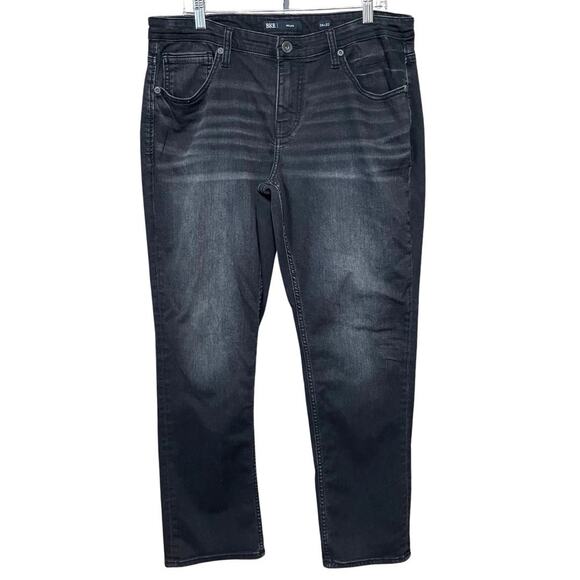 BKE NOLAN Straight Leg Jeans Men’s 34X32 Black Faded Wash Stretch Denim - Picture 1 of 10